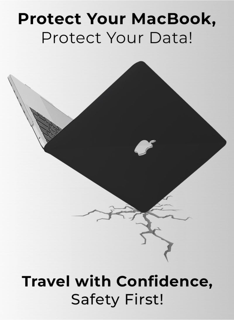 glassology Defense Shield Case with Tempered Glass Screen Protector for MacBook Air 13.3" (2020) – Black Shockproof Scratch Resistant Precision Fit Premium Finish - Image 3