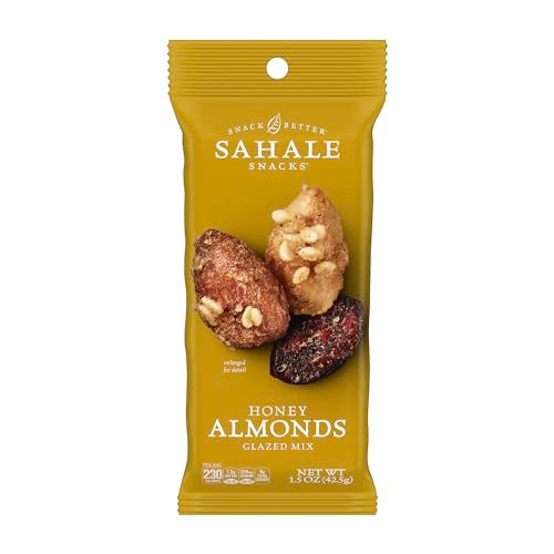 Sahale Snacks Honey Almonds Glazed Mix, 1.5 oz Grab & Go Bags (18 Packs) - Dry-Roasted Deluxe Mixed Nuts with Tart Cranberries & Madagascar Vanilla - Non-GMO, Kosher, & Certified Gluten-Free Snacks - Image 1