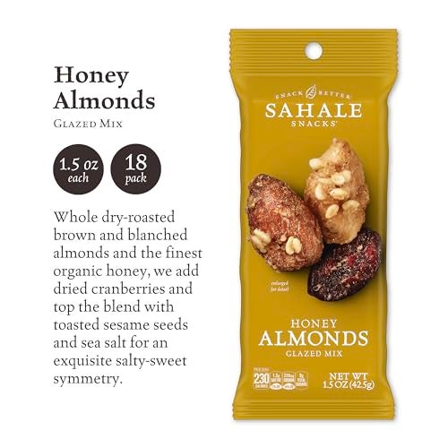 Sahale Snacks Honey Almonds Glazed Mix, 1.5 oz Grab & Go Bags (18 Packs) - Dry-Roasted Deluxe Mixed Nuts with Tart Cranberries & Madagascar Vanilla - Non-GMO, Kosher, & Certified Gluten-Free Snacks - Image 2