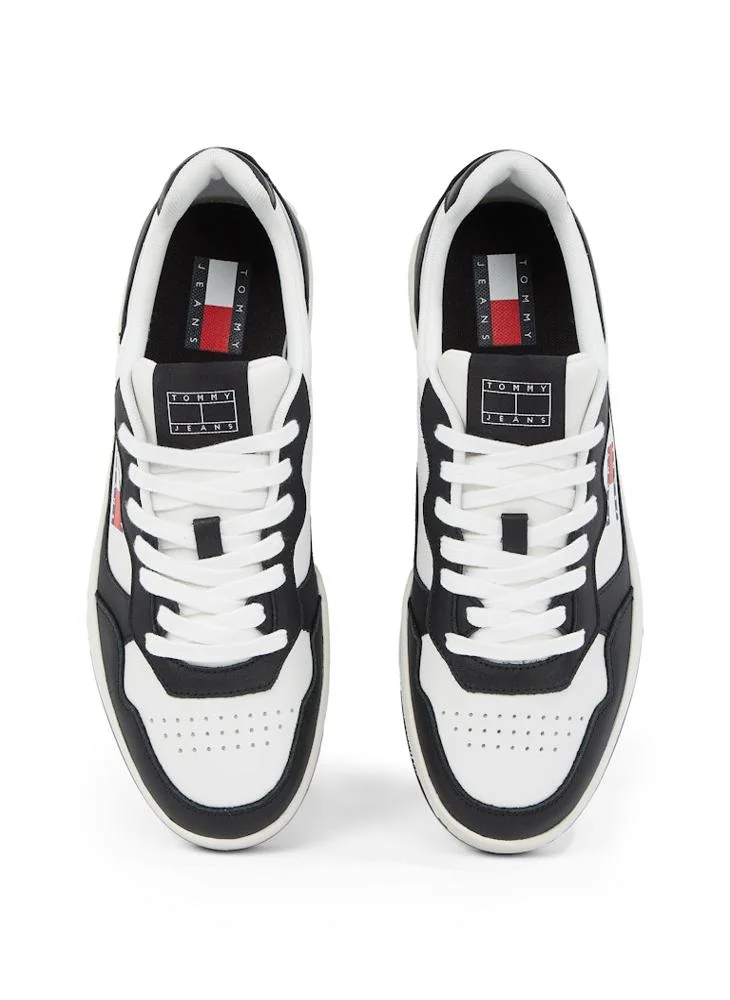 TOMMY JEANS ESSENTIAL LEATHER LOW TRAINERS