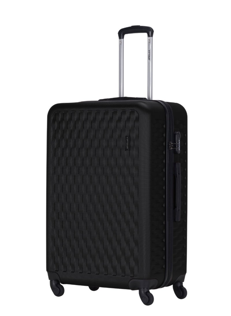 VIPTOUR - 3-Piece ABS Hardside Trolley Luggage Set Spinner Wheels with Number Lock 20/24/28 Inches Black - Image 1