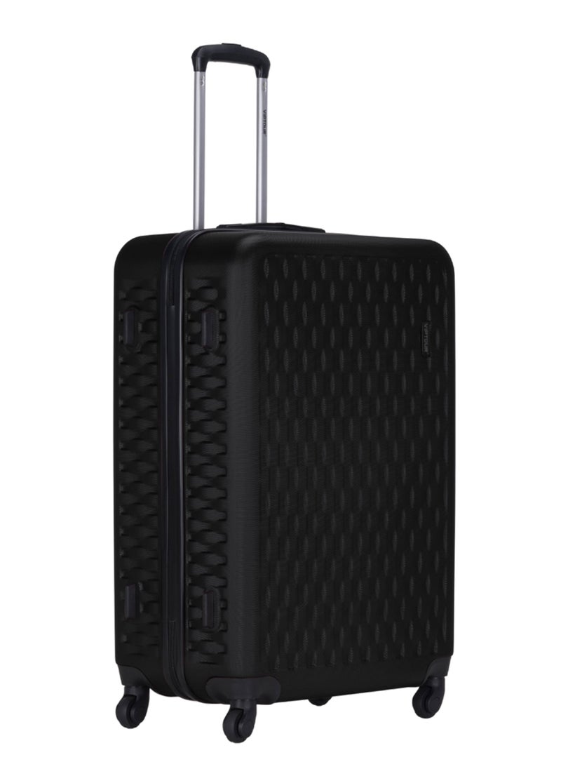 VIPTOUR - 3-Piece ABS Hardside Trolley Luggage Set Spinner Wheels with Number Lock 20/24/28 Inches Black - Image 1