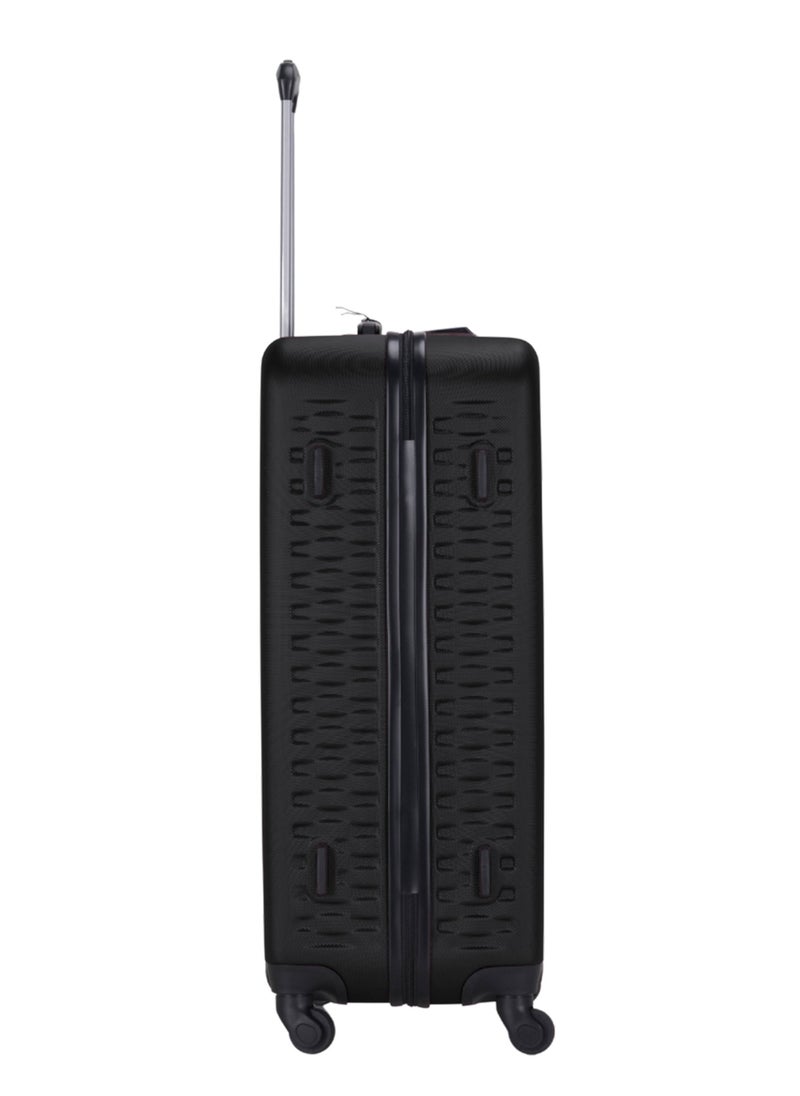 VIPTOUR - 3-Piece ABS Hardside Trolley Luggage Set Spinner Wheels with Number Lock 20/24/28 Inches Black - Image 1