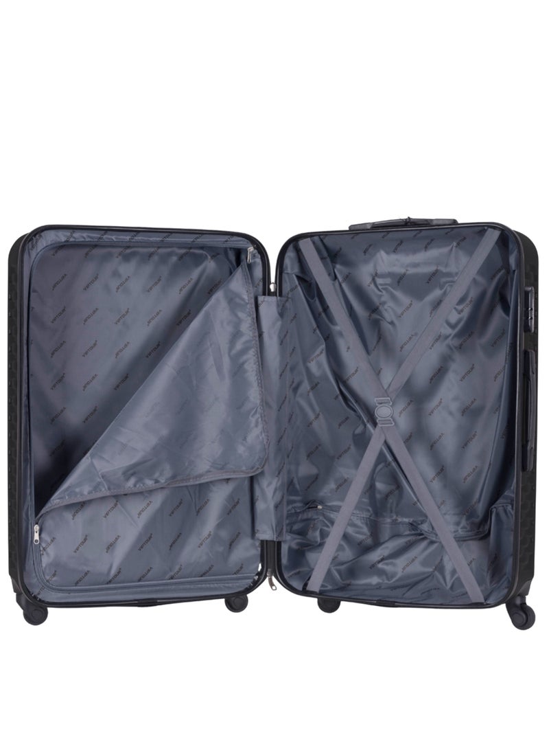 VIPTOUR - 3-Piece ABS Hardside Trolley Luggage Set Spinner Wheels with Number Lock 20/24/28 Inches Black - Image 1