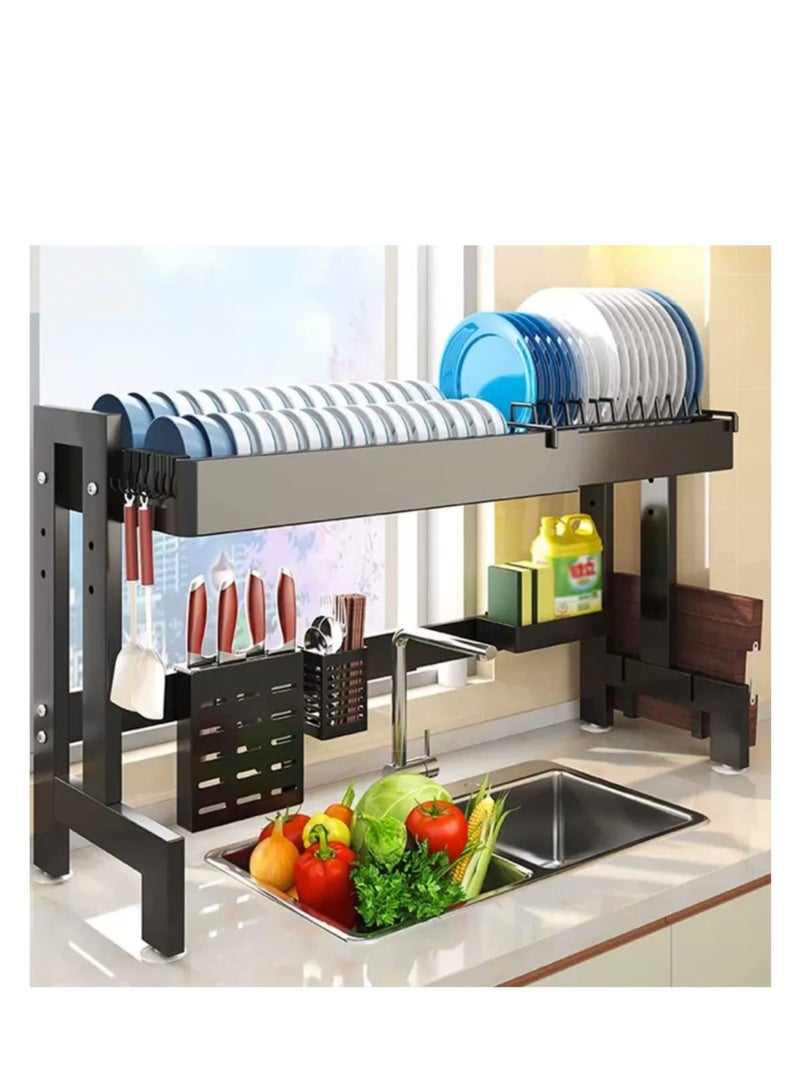 Zaros Shelf For Kitchen Supplies Storage Counter Organizer Utensils Holder Rack Over Sink Black 65cm - Image 1