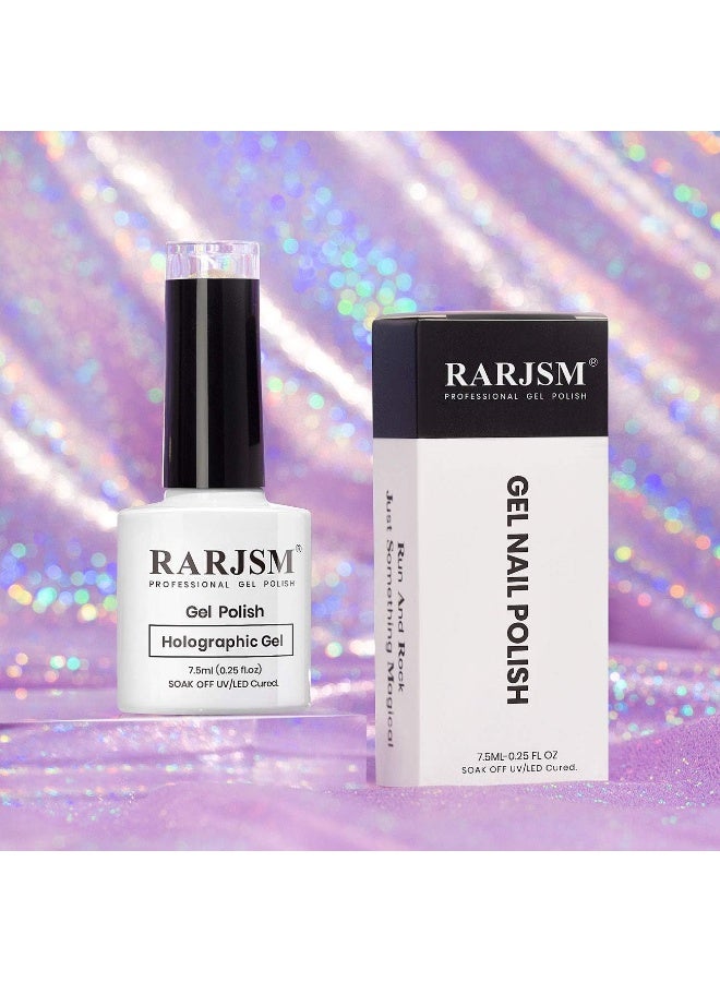 RARJSM Holographic Nail Polish Glitter Gorgeous Glossy 1PCS 7.5ML Purple Nail Polish Nail Lamp Required for Starter Gel Manicure DIY Home RAR70 - Image 3