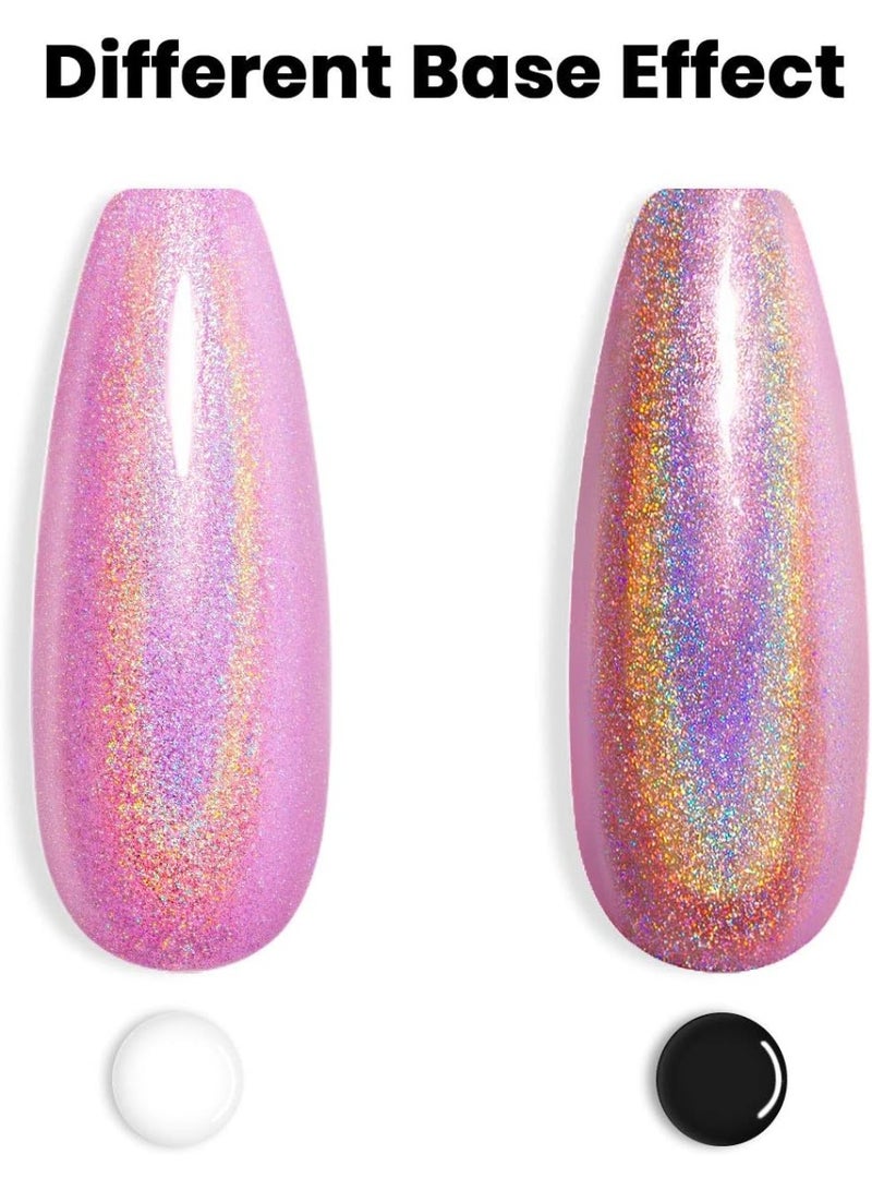 RARJSM Holographic Nail Polish Glitter Gorgeous Glossy 1PCS 7.5ML Purple Nail Polish Nail Lamp Required for Starter Gel Manicure DIY Home RAR70 - Image 5