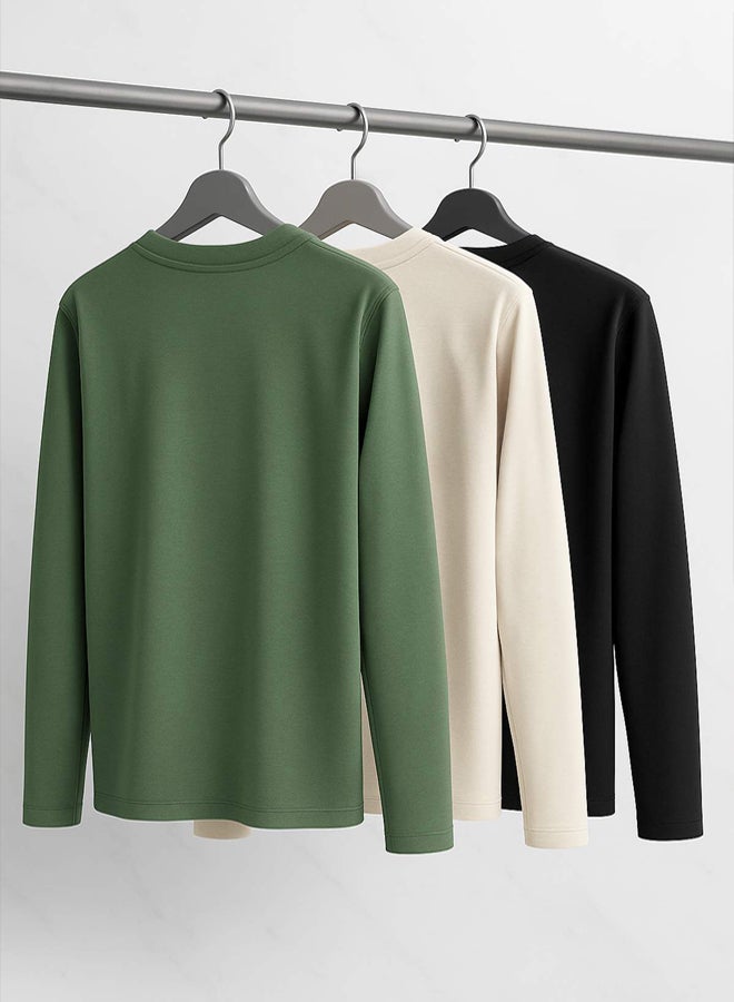 trendyol Pack Of 3 Men's Longsleeve T-shirts - Image 3