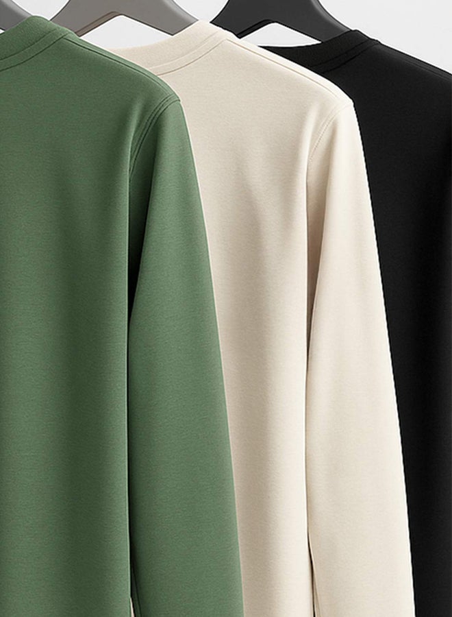 trendyol Pack Of 3 Men's Longsleeve T-shirts - Image 2