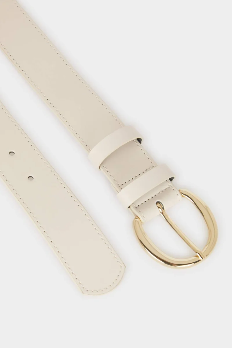 ديفاكتو Woman Large Buckle Faux Leather Belt