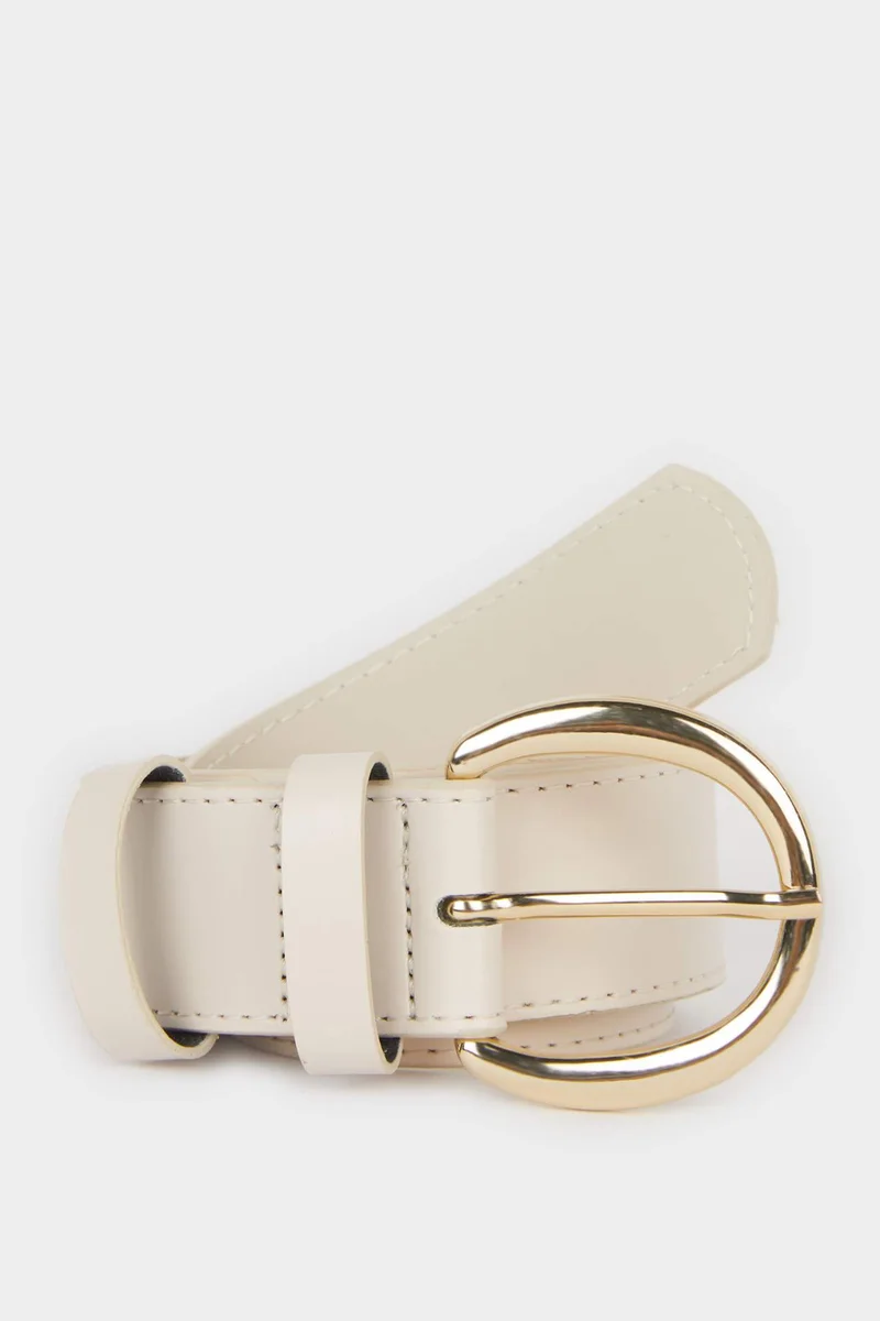 ديفاكتو Woman Large Buckle Faux Leather Belt