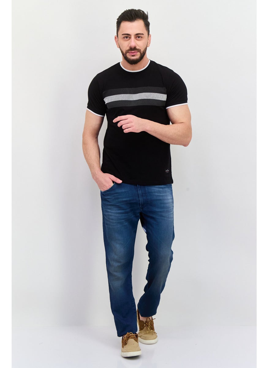 Men Crew Neck Short Sleeves Stripe T-Shirt, Black Combo - pzsku/ZBB9803C81A1E1161D600Z/45/_/1737643046/4d063fe0-88b4-4e06-a637-9f0cc4710e1a