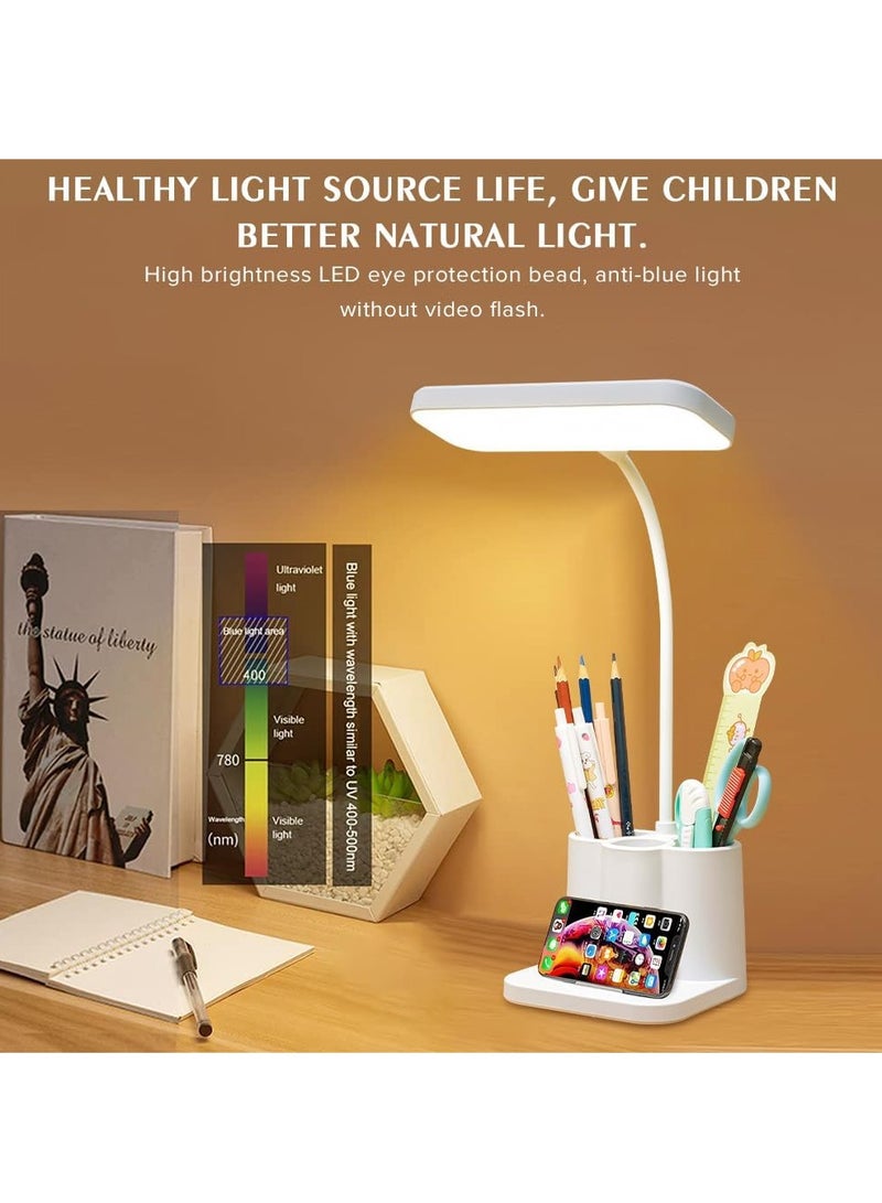 Necomi Led Table Lamp, Dimmable, Pen Holder And Nightlight, 360° Adjustable Arm With 3 Color Modes, Touch Reading Light For Home Offices - Image 2