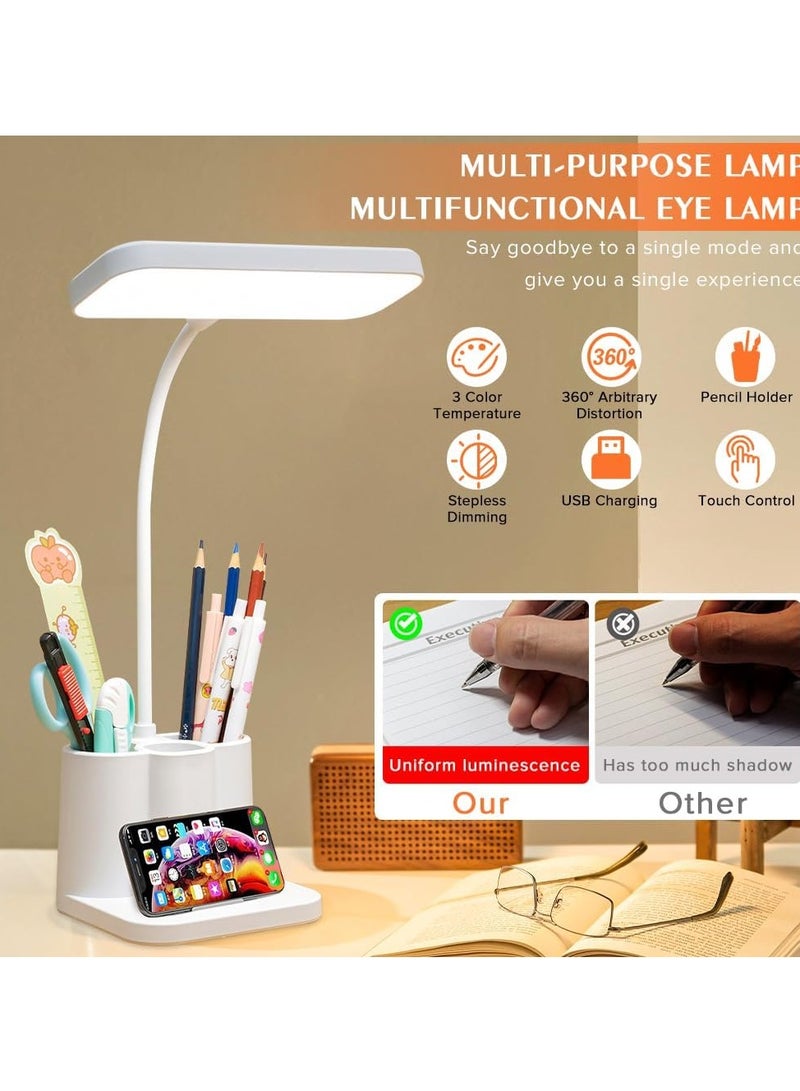 Necomi Led Table Lamp, Dimmable, Pen Holder And Nightlight, 360° Adjustable Arm With 3 Color Modes, Touch Reading Light For Home Offices - Image 3