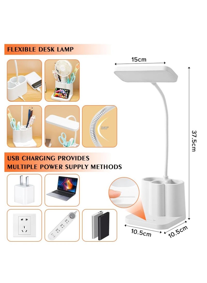 Necomi Led Table Lamp, Dimmable, Pen Holder And Nightlight, 360° Adjustable Arm With 3 Color Modes, Touch Reading Light For Home Offices - Image 4