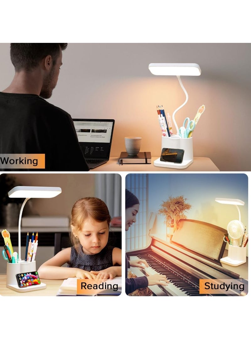 Necomi Led Table Lamp, Dimmable, Pen Holder And Nightlight, 360° Adjustable Arm With 3 Color Modes, Touch Reading Light For Home Offices - Image 5