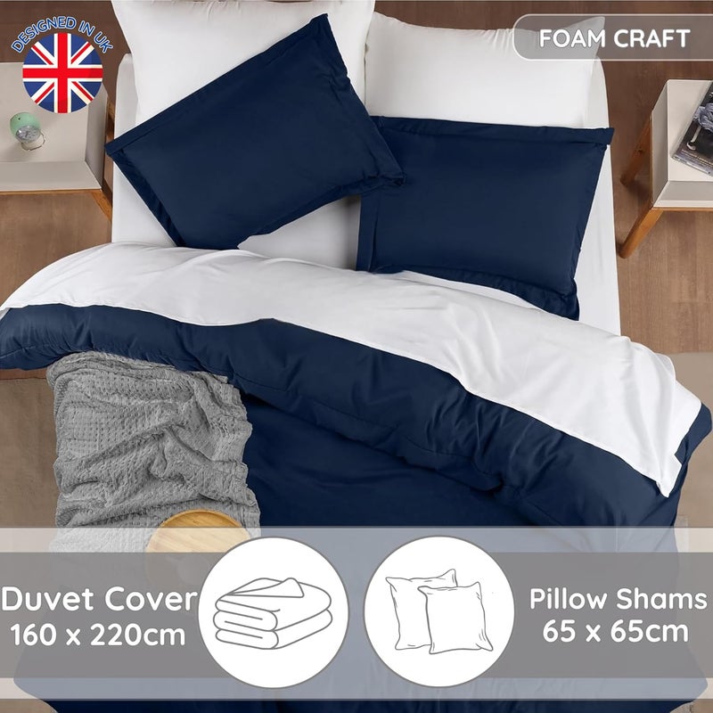 FOAM CRAFT® 3-Piece Duvet Cover Set - Hotel Quality, Navy, Twin XL - Image 2