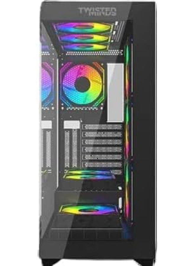 تويستيد مايندز حالة ألعاب كمبيوتر متوسطة من كوانتم مع إضاءة RGB وزجاج مقسى (TM-290XL-9-B) - Image 2