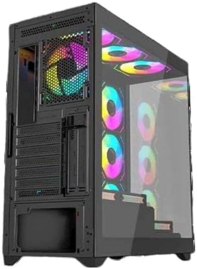 تويستيد مايندز حالة ألعاب كمبيوتر متوسطة من كوانتم مع إضاءة RGB وزجاج مقسى (TM-290XL-9-B) - Image 3