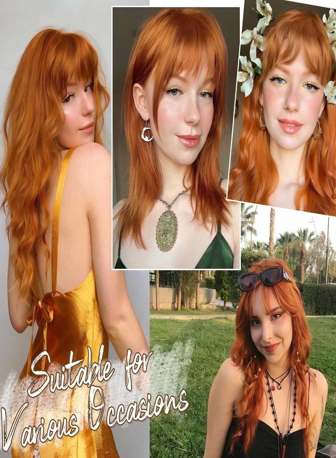 BARSDAR Real Human Hair Clip in Bangs - 100% Human Hair Clip in Bangs for Women - Auburn Wispy Bangs Extensions Fringe with Temples Dyeable Real Hair Bangs Hairpieces - Auburn - Image 4