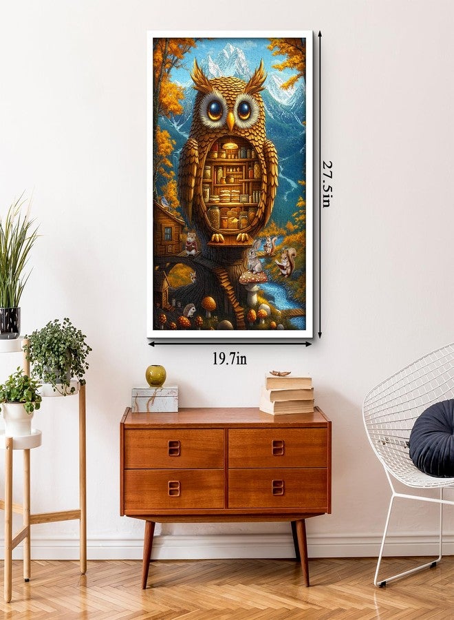 PPuzzling Autumn Owl Puzzles for Adults 1000 Pieces, Fantasy Forest Bird Tree House Jigsaw Puzzles, Nature Animal Colorful Tree of Life Puzzle - Image 4
