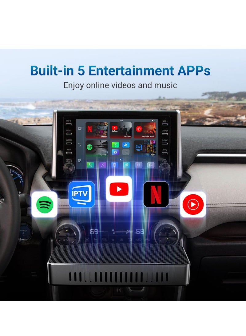 Wireless CarPlay & Android Auto Adapter - 3-in-1 Play2Video Pro AI Box with Built-in YouTube & Netflix, Compatible with Factory Wired CarPlay Vehicles (2016+) - Image 3