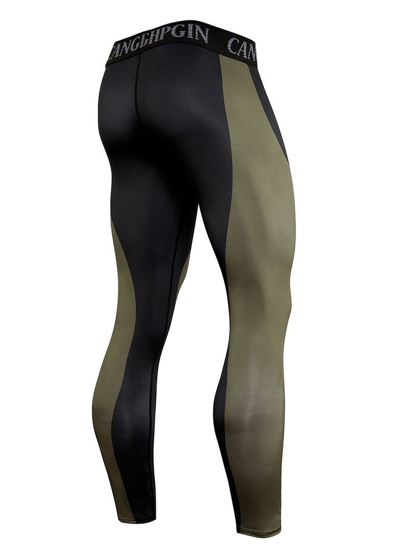 CANGHPGIN Men Quick Dry Breathable Sports Pant Black/Green  - Image 2