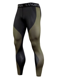 CANGHPGIN Men Quick Dry Breathable Sports Pant Black/Green  - Image 1