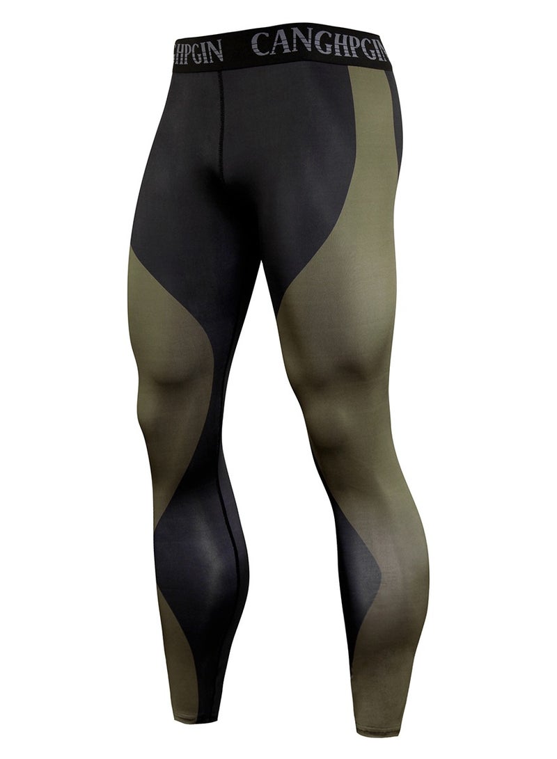 CANGHPGIN Men Quick Dry Breathable Sports Pant Black/Green  - Image 1