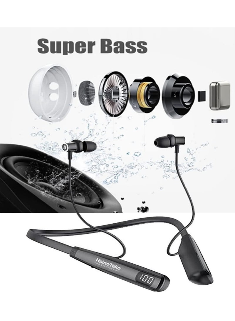 ELTRAZONE Wireless Bluetooth Neckband Earphones – Comfortable and Secure Fit, Long Battery Life, Deep Bass, Sweatproof Sports Headphones - Image 2