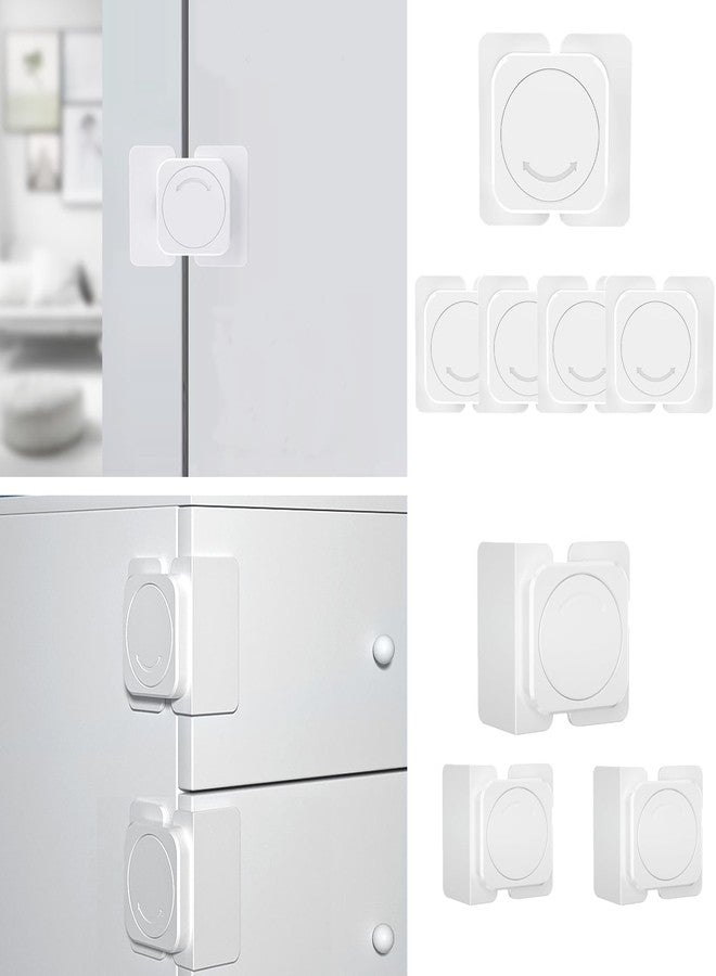 CMINGJ Cabinet Locks(6-Pack) for Babies Baby Proofing Cabinet Child Latches Locks Suitable for Cabinets, Drawer, Refrigerator, and so on.(White) (4 Flat Lock + 2 Right Angle Lock) - Image 1