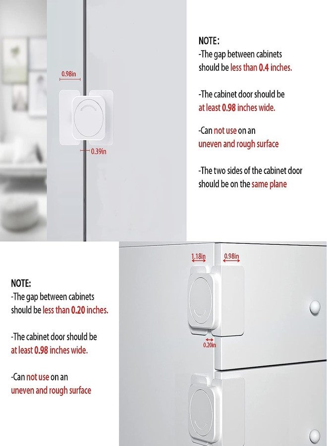 CMINGJ Cabinet Locks(6-Pack) for Babies Baby Proofing Cabinet Child Latches Locks Suitable for Cabinets, Drawer, Refrigerator, and so on.(White) (4 Flat Lock + 2 Right Angle Lock) - Image 4