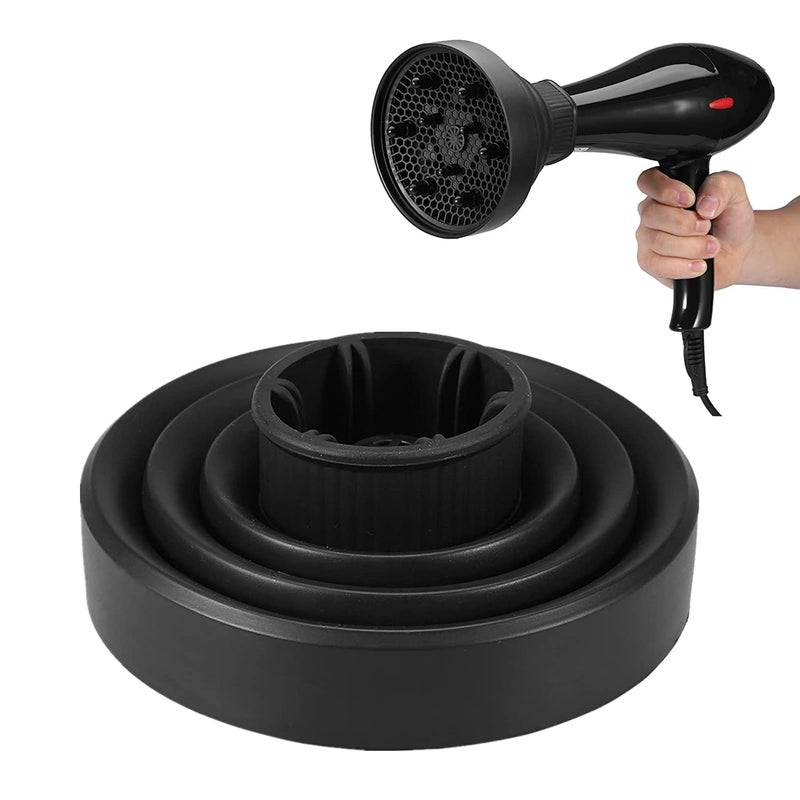 CREDLY Collapsible Silicone Hair Dryer Diffuser Universal Lightweight Folding Travel Blow Dryer Attachment Suitable for Nozzle Diameter 1.575"-1.968" 2000 Watts Multicolour - Image 3