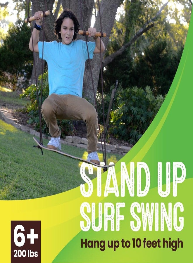 Swurfer TreeSkate Skateboard Swing, Outdoor Stand Up Surf Swing, Holds Up To 200 lbs, Ages 6 and Up, Adjustable Handles, Grip Tape, Kids Outdoor Play Equipment for Children and Adults (Undawadda) - Image 2