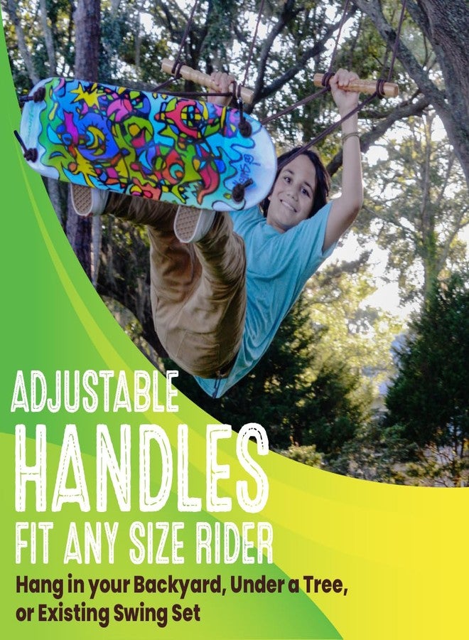 Swurfer TreeSkate Skateboard Swing, Outdoor Stand Up Surf Swing, Holds Up To 200 lbs, Ages 6 and Up, Adjustable Handles, Grip Tape, Kids Outdoor Play Equipment for Children and Adults (Undawadda) - Image 5