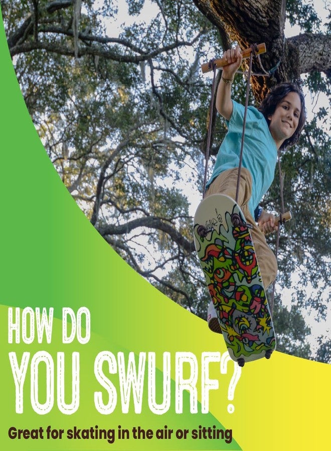 Swurfer TreeSkate Skateboard Swing, Outdoor Stand Up Surf Swing, Holds Up To 200 lbs, Ages 6 and Up, Adjustable Handles, Grip Tape, Kids Outdoor Play Equipment for Children and Adults (Undawadda) - Image 4