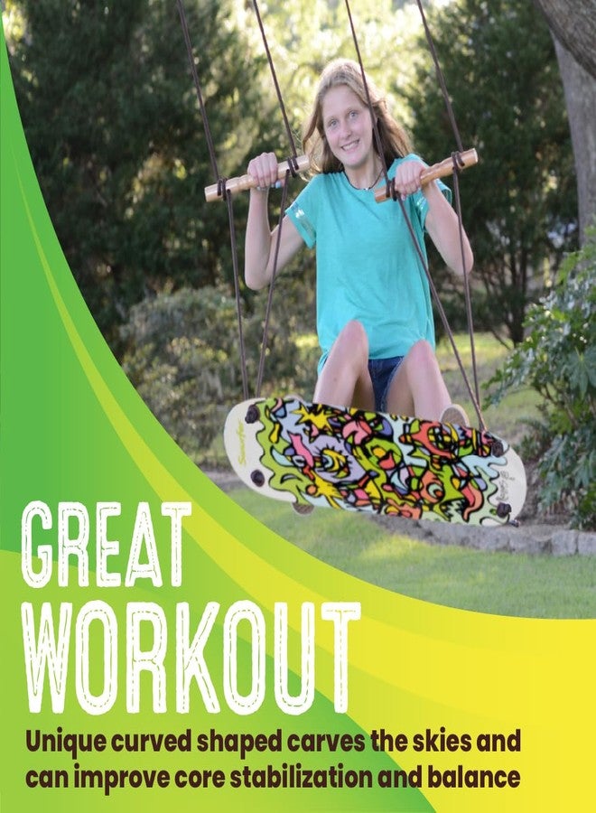 Swurfer TreeSkate Skateboard Swing, Outdoor Stand Up Surf Swing, Holds Up To 200 lbs, Ages 6 and Up, Adjustable Handles, Grip Tape, Kids Outdoor Play Equipment for Children and Adults (Undawadda) - Image 3