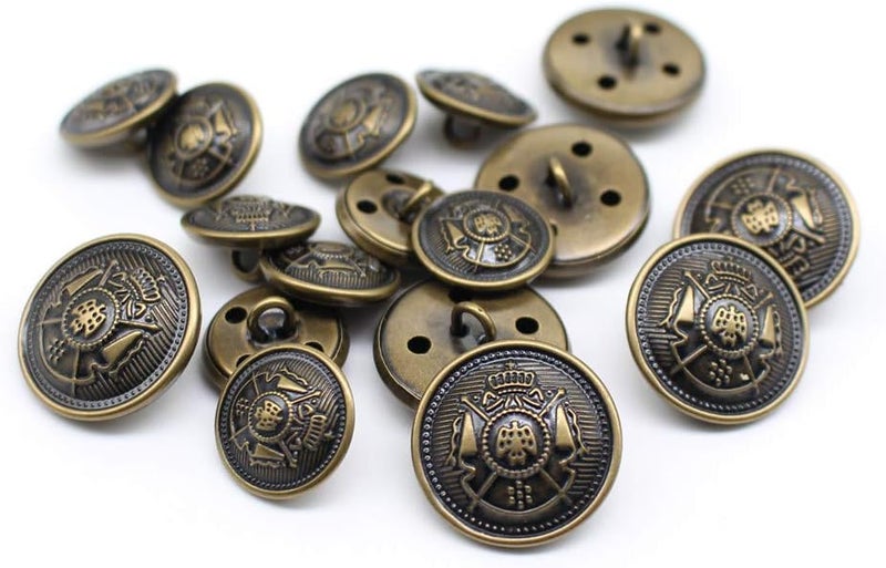 YaHoGa YaHoGa 14 Pieces Antique Metal Buttons 15mm 20mm Blazer Buttons Set for Blazers Suits Sport Coat Uniform Jackets MB20170 - Image 2