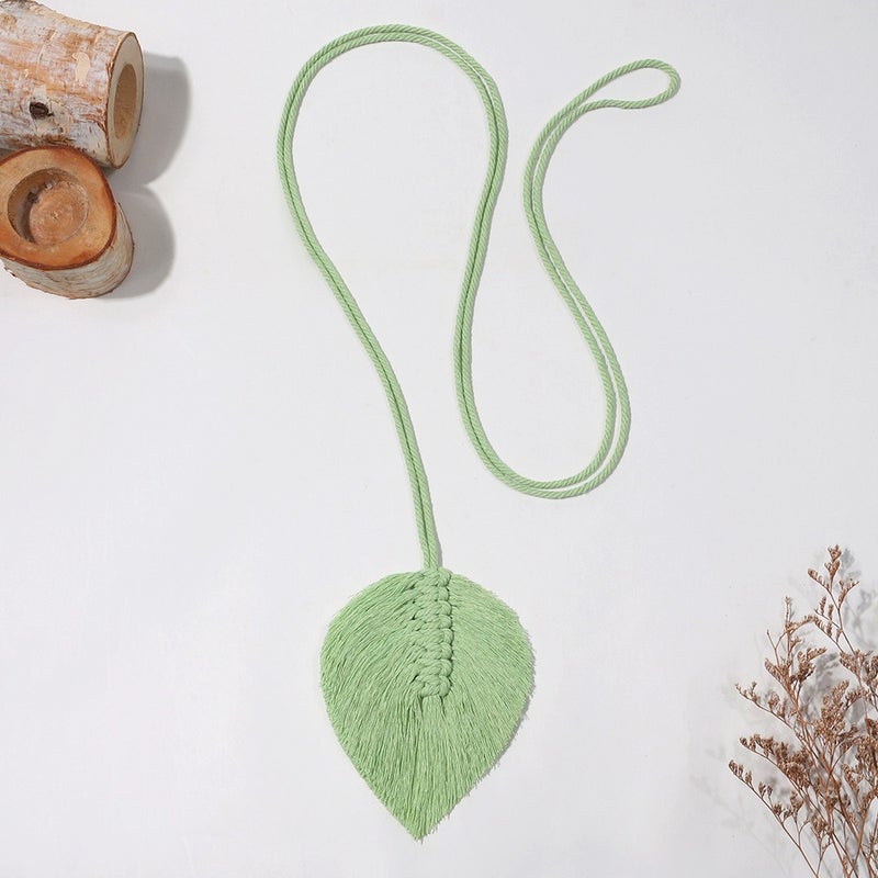 Bohemian Woven Curtain Tiebacks - Simple Tassel Leaf Wood Bead Decorative Curtain Accessories