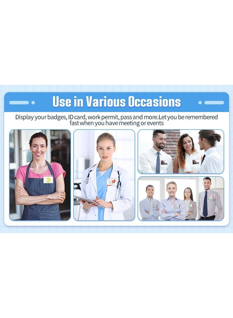 MARKQ [عبوة من 100] حامل بطاقات بلاستيكي شفاف [9.8 × 8 سم] - حامل شارة هوية أفقي للموظفين والطلاب في المكتب - قابل للإغلاق ومقاوم للماء - Image 3