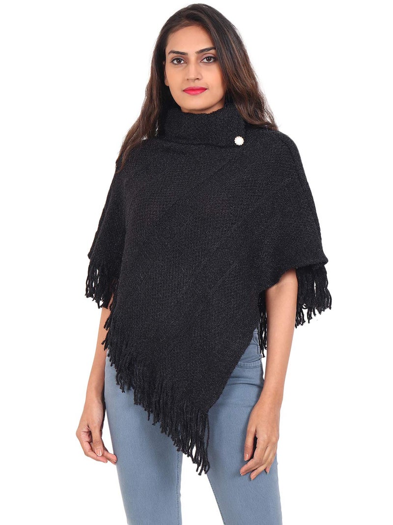 Matelco Woman's Cape Jacket Black Free Size - Image 1