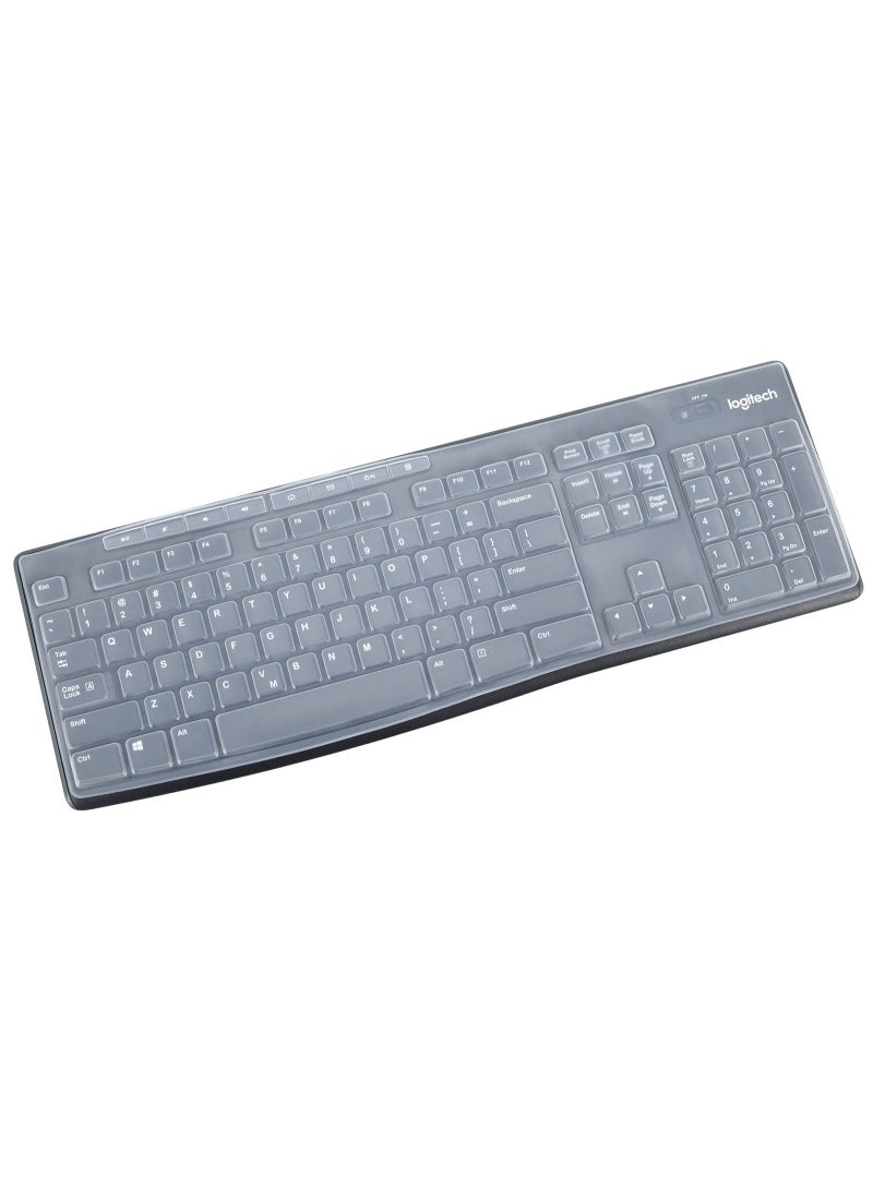 Ultra Thin Silicone Keyboard Cover For Desktop Computers, Suitable For Logitech Mk270/Mk295/K270/K275/Mk260/K200/Mk275/Mk370 Wireless Keyboard (Clear) - Image 1