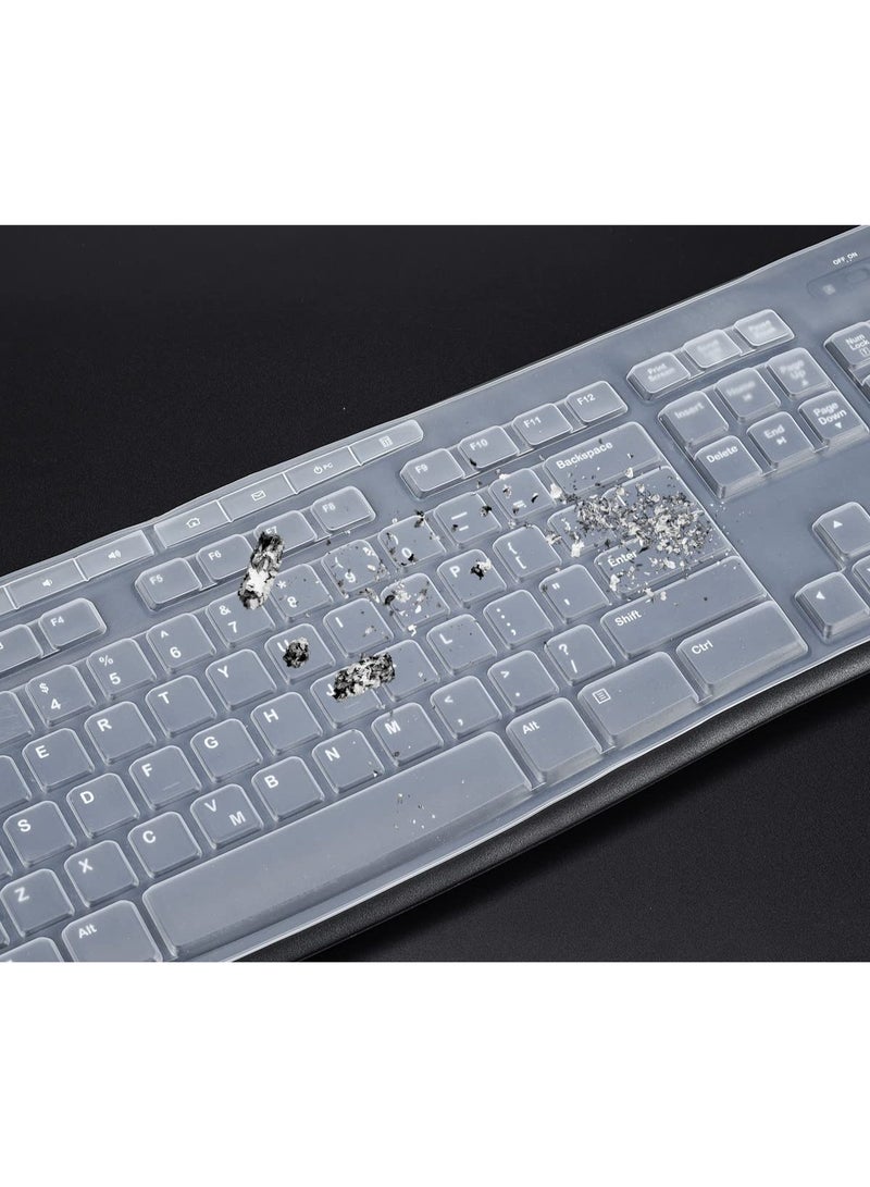 Ultra Thin Silicone Keyboard Cover For Desktop Computers, Suitable For Logitech Mk270/Mk295/K270/K275/Mk260/K200/Mk275/Mk370 Wireless Keyboard (Clear) - Image 4