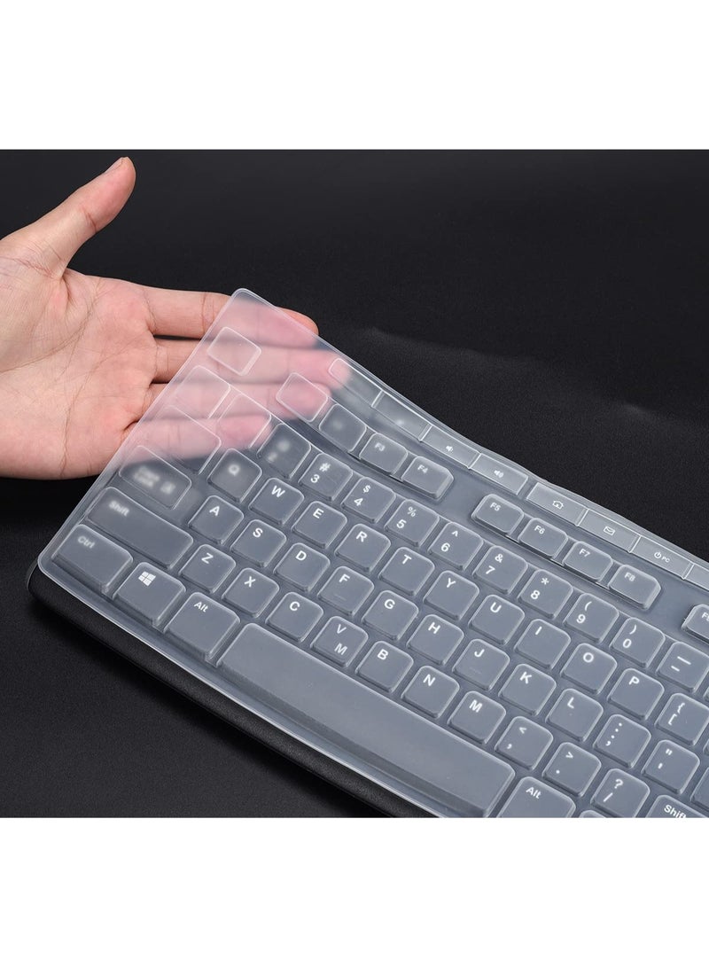Ultra Thin Silicone Keyboard Cover For Desktop Computers, Suitable For Logitech Mk270/Mk295/K270/K275/Mk260/K200/Mk275/Mk370 Wireless Keyboard (Clear) - Image 2