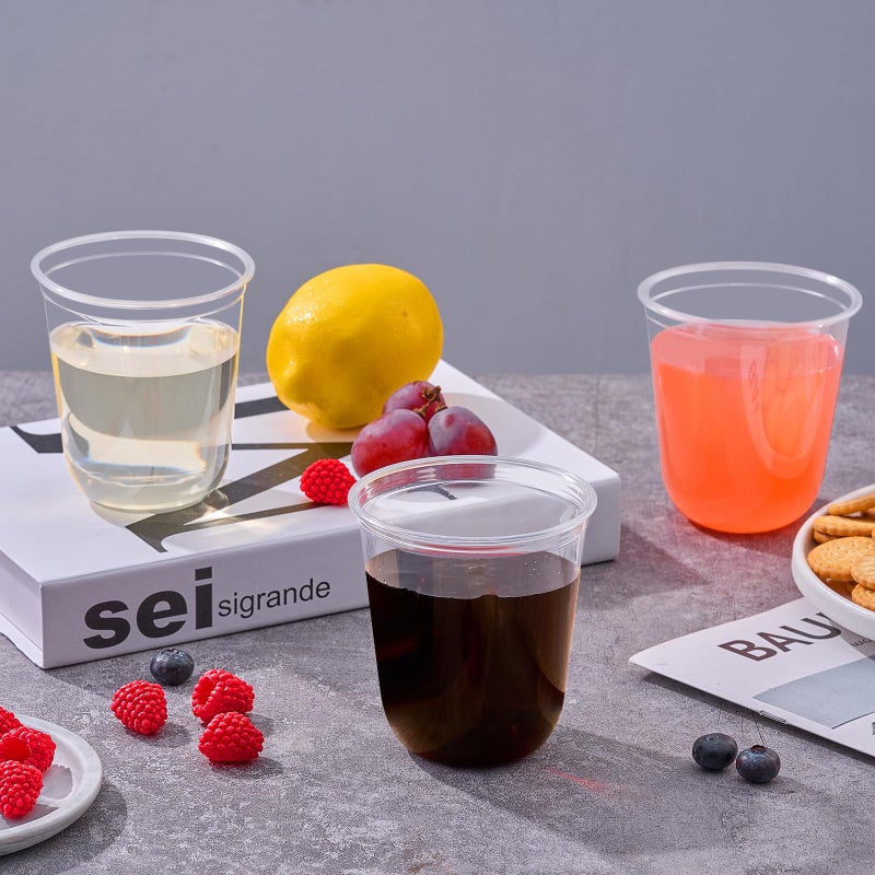 WELLIFE أكواب بلاستيكية شفافة 12 أونصة من WELLIFE 50 قطعة أكواب نبيذ قابلة للتصرف أكواب كوكتيل بدون ساق لحفلات الشرب الباردة الزفاف النزهات الشواء عيد الميلاد - Image 4