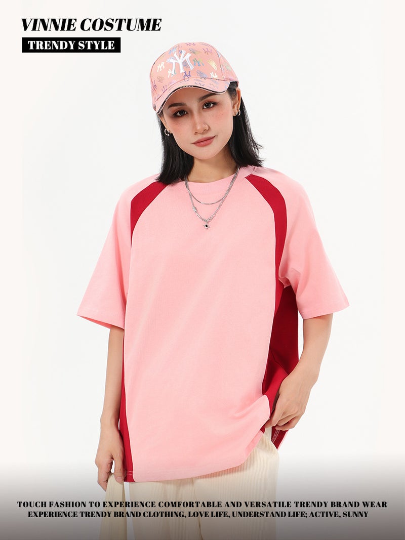 Weini Spring And Casual Style 250G Heavy Cotton Short Sleeve Fashion Brand Loose Off-Shoulder All-Match Round Neck T-Shirt For Women - Image 3