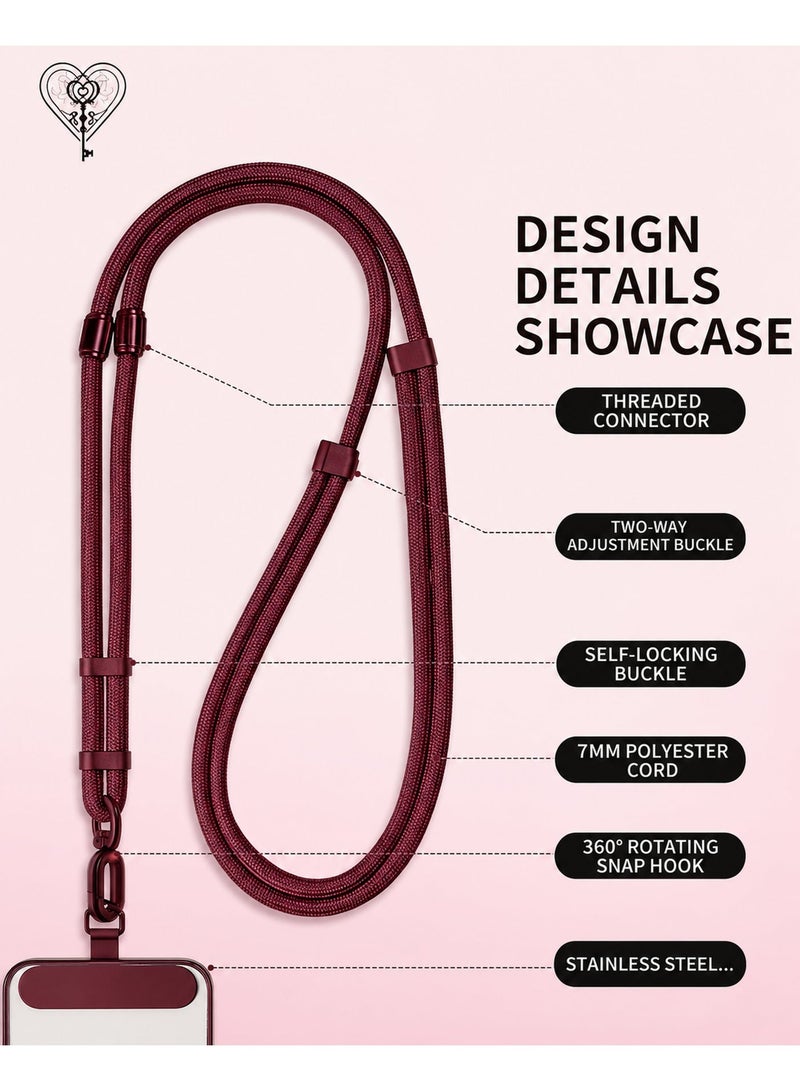 KeyAmor Red Lanyard with Badge Holder Set - 3-in-1 Adjustable Neck Strap, Wrist Strap and Crossbody ID Card Holder - Office, School and Event Employee Badge Lanyard with Detachable Clip - Image 5
