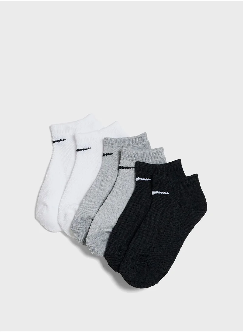 Nike Kids 6 Pack No Show Mesh Cushioned Socks