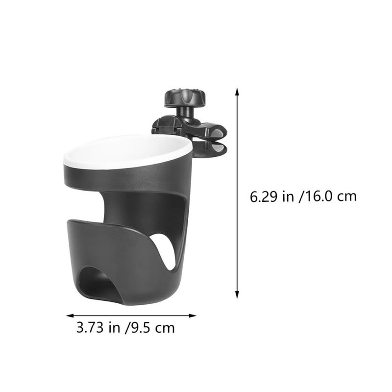 Stroller Cup Holder Sturdy Black Bottle Rack Compatible with Carts for Travel Use - Image 3