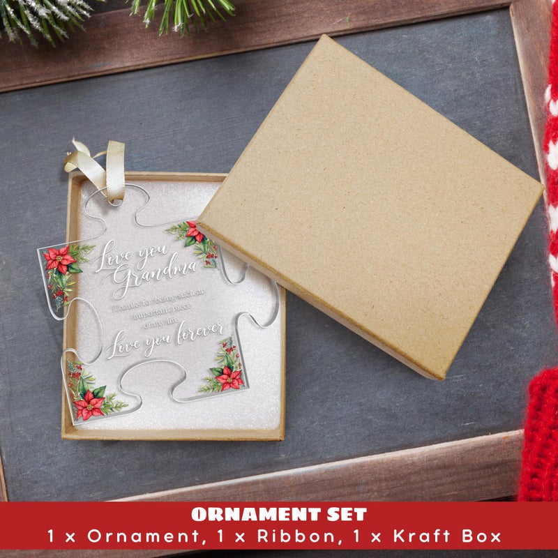 HUNIGIFT Grandma Ornaments - Christmas Ornament for Grandma  Grandma Christmas Ornament - Grandma Ornaments for Christmas Tree - Grandmother Grandma Gifts from Grandchildren - Acrylic Christmas Ornaments 2024 - Image 3